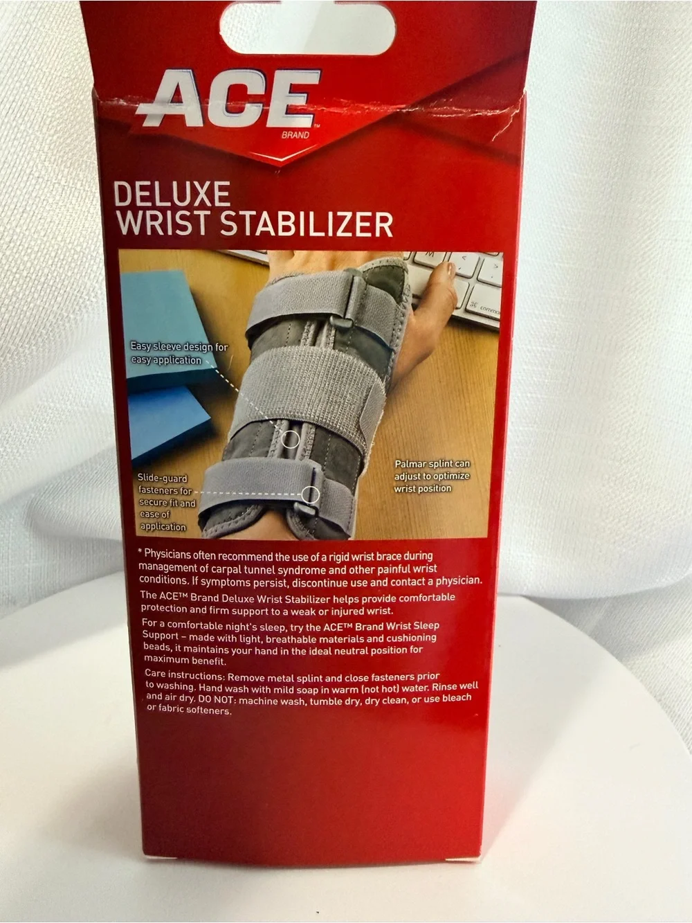 NEW-Deluxe Adjustable Gray Wrist Stabilizer - Left Wrist